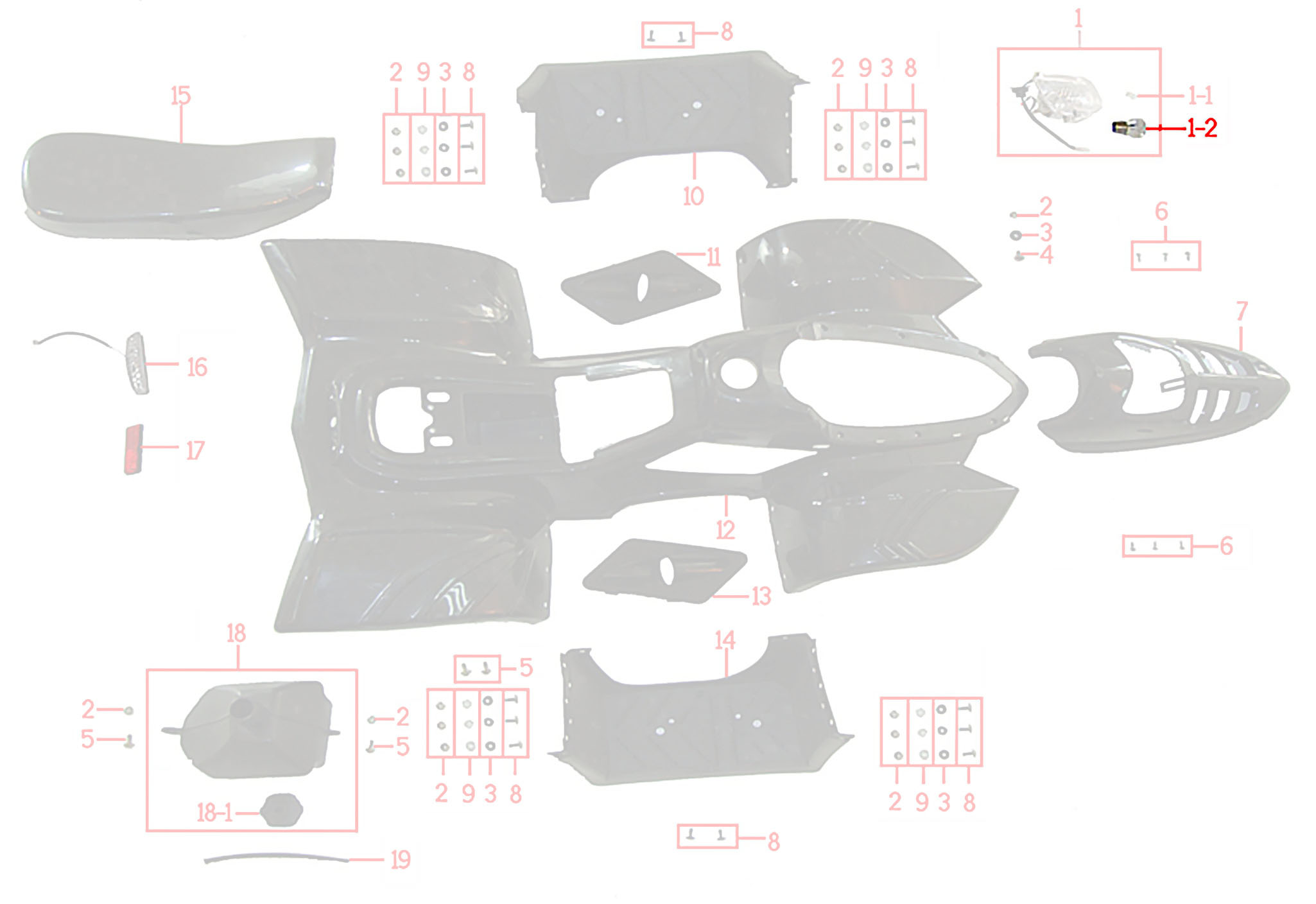 01-2-פלסטיקה - נורה לפנס קדמי – KIDOW 612