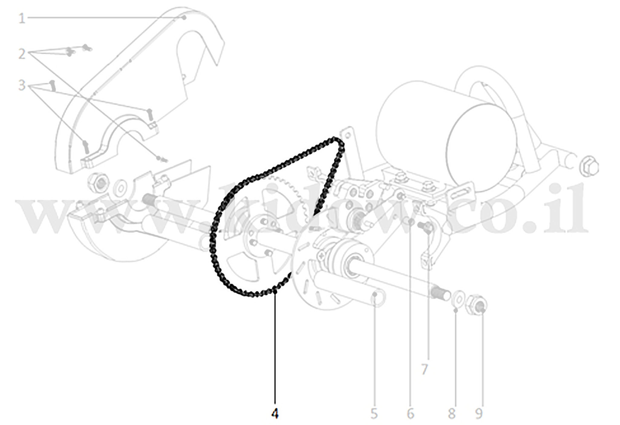 04-ציר אחורי חלק 2 - שרשרת – KIDOW 485