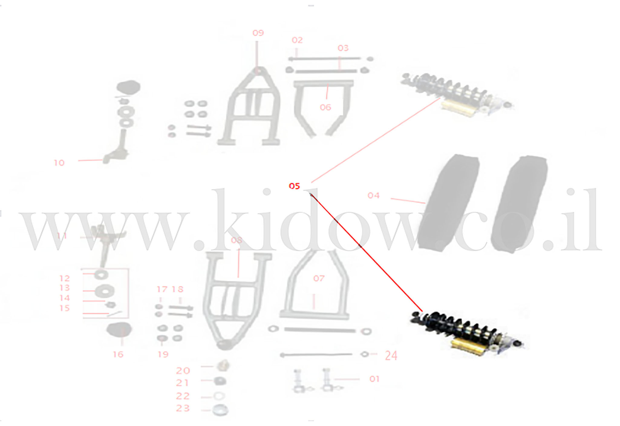 05-זרוע קדמית - בולם זעזועים קדמי – KIDOW 1500