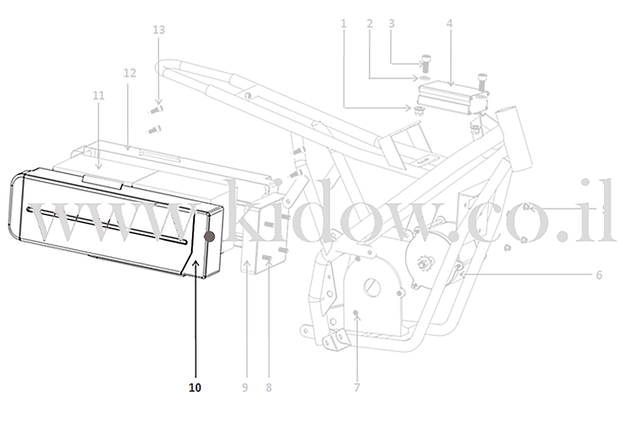 10-אלקטרוניקה - קופסת סוללות – KIDOW אופנוע חשמלי לילדים