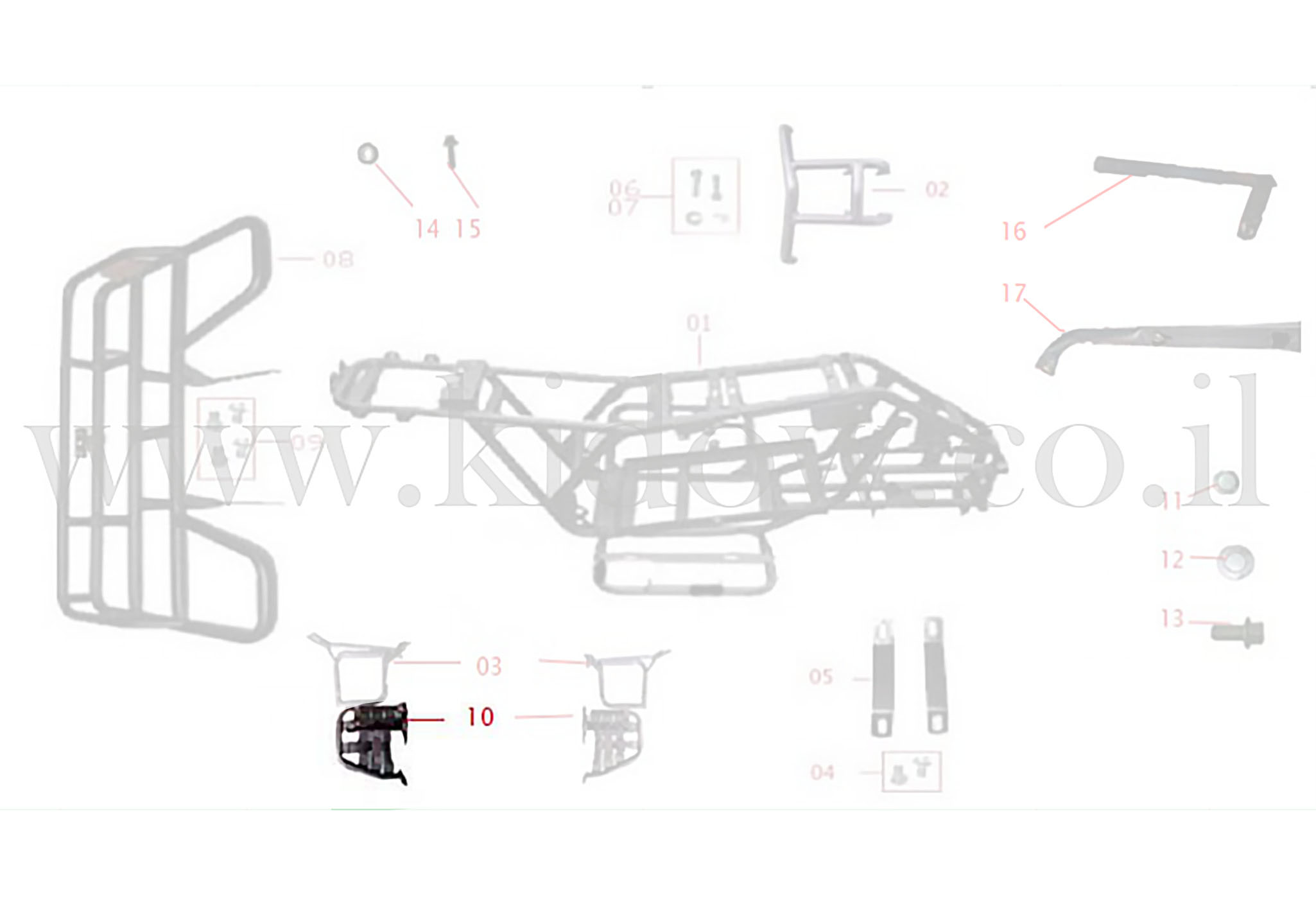 10-שלדה - מדרס רגל – KIDOW 1500