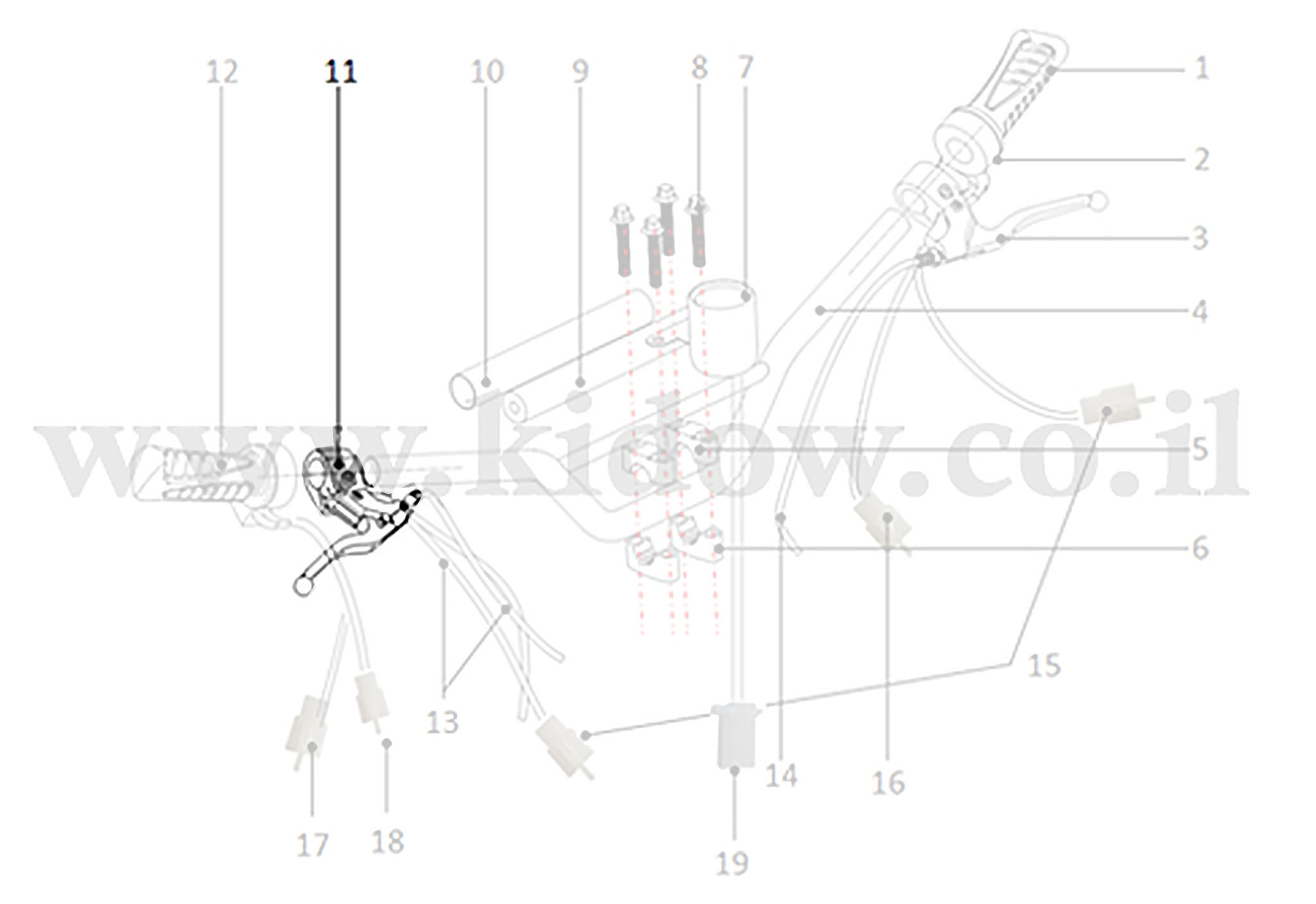 11-ידית בלם ימיני קדמי – KIDOW 485