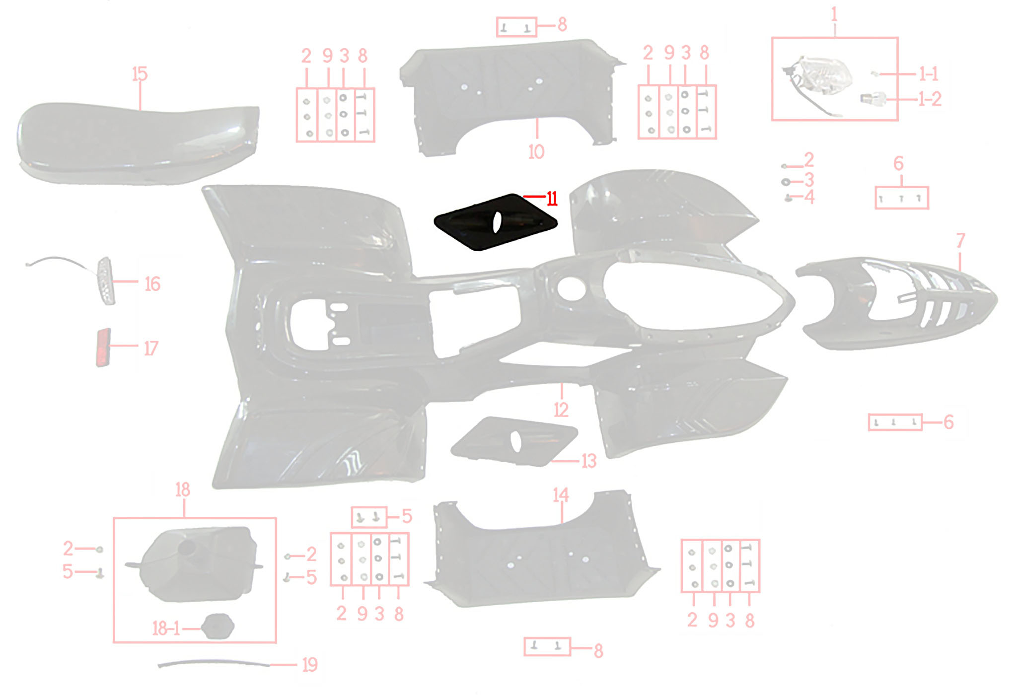 11-פלסטיקה - כונס אויר שמאל – KIDOW 612
