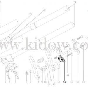 15-מזלג קדמי - מהדק כידון תחתון – KIDOW אופנוע חשמלי לילדים