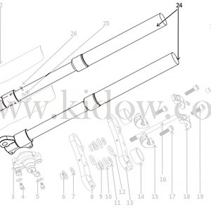 24-מזלג קדמי - בולם זעזועים קדמי – KIDOW אופנוע חשמלי לילדים