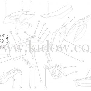27-פלסטיקה - כיסוי פלסטיק מנוע שמאל – KIDOW אופנוע חשמלי לילדים