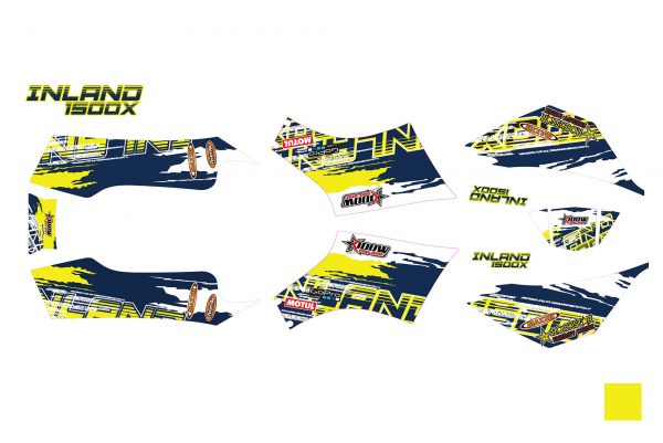 מדבקות בצבע כחול לטרקטורון קידאו מדגם 1500 KIDOW