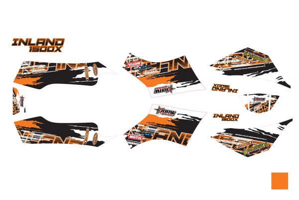 מדבקות בצבע כתום לטרקטורון קידאו מדגם 1500 KIDOW