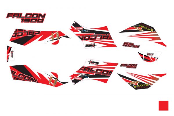 מדבקות בצבע אדום לטרקטורון קידאו מדגם 1500 KIDOW