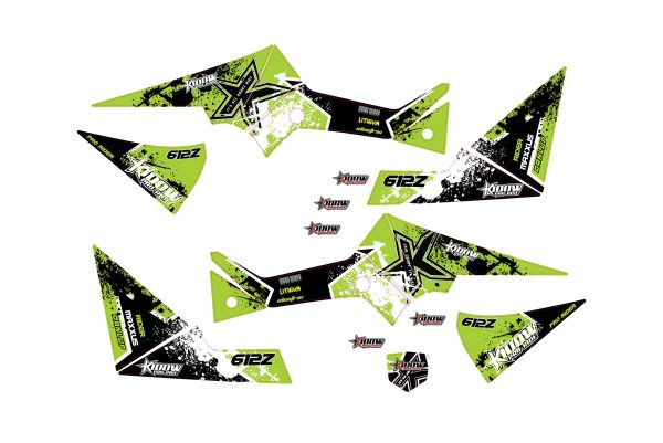 מדבקות בצבע ירוק לטרקטורון קידאו מדגם 612z KIDOW