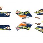 מדבקות בצבע כחול לטרקטורון קידאו מדגם 1500 KIDOW