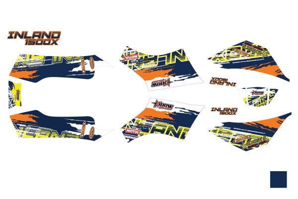 מדבקות בצבע כחול לטרקטורון קידאו מדגם 1500 KIDOW